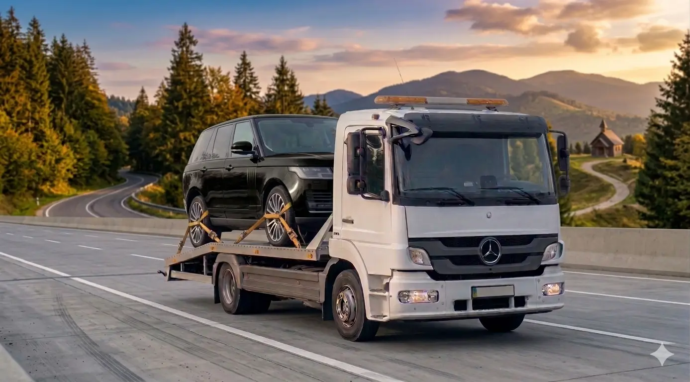 Евакуатор на дорозі